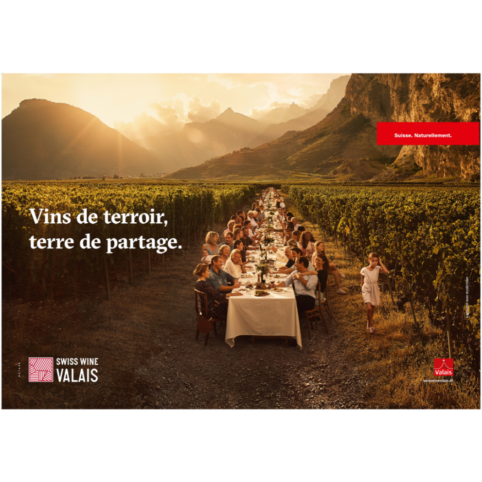Bild von Plakat Swiss Wine Valais im Querformat